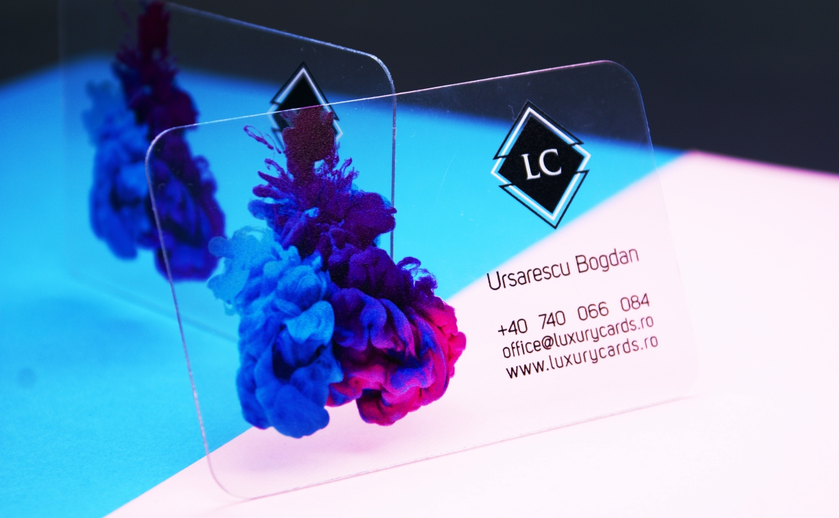 Transparent luxury business cards London