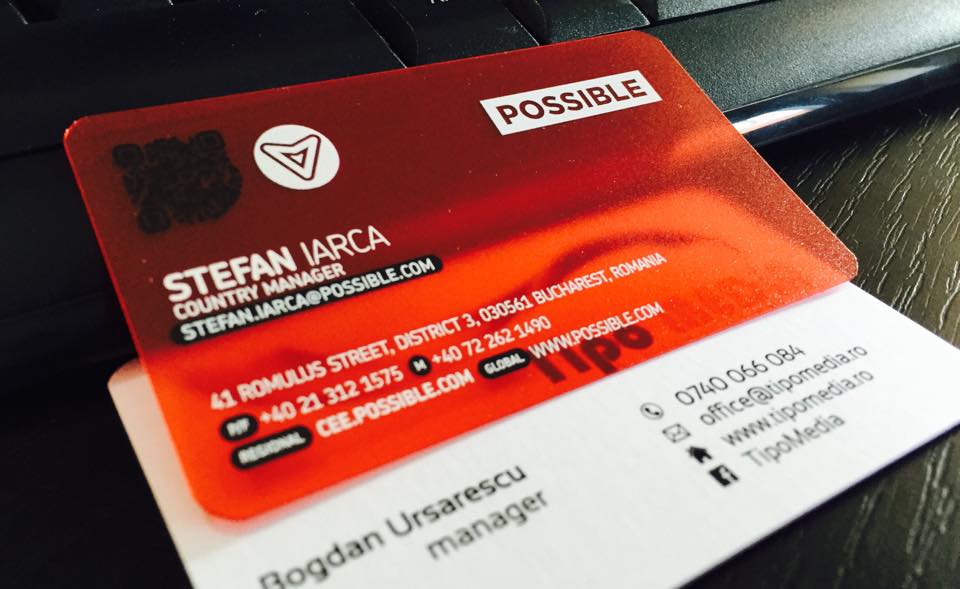 Red transparent luxury business cards