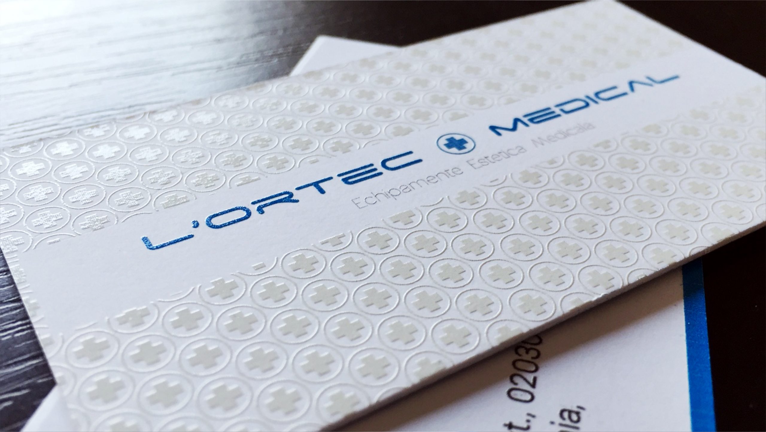 Luxury business cards - raised white ink