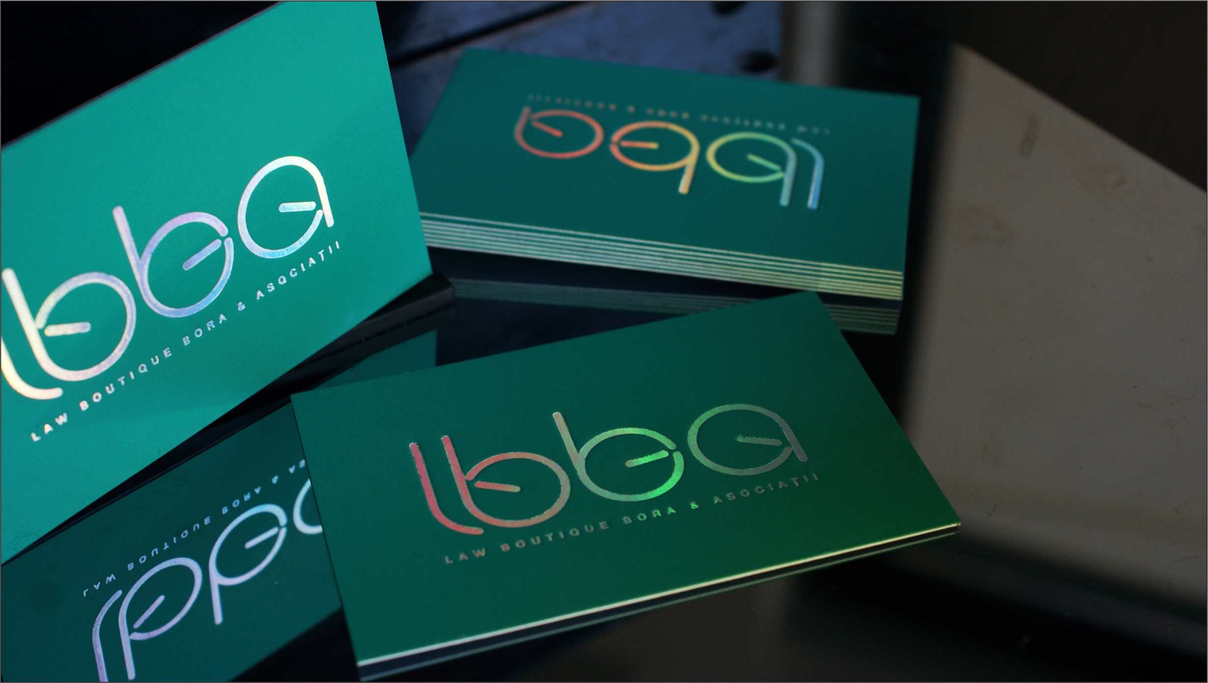 Luxury business cards holographic foil stamp