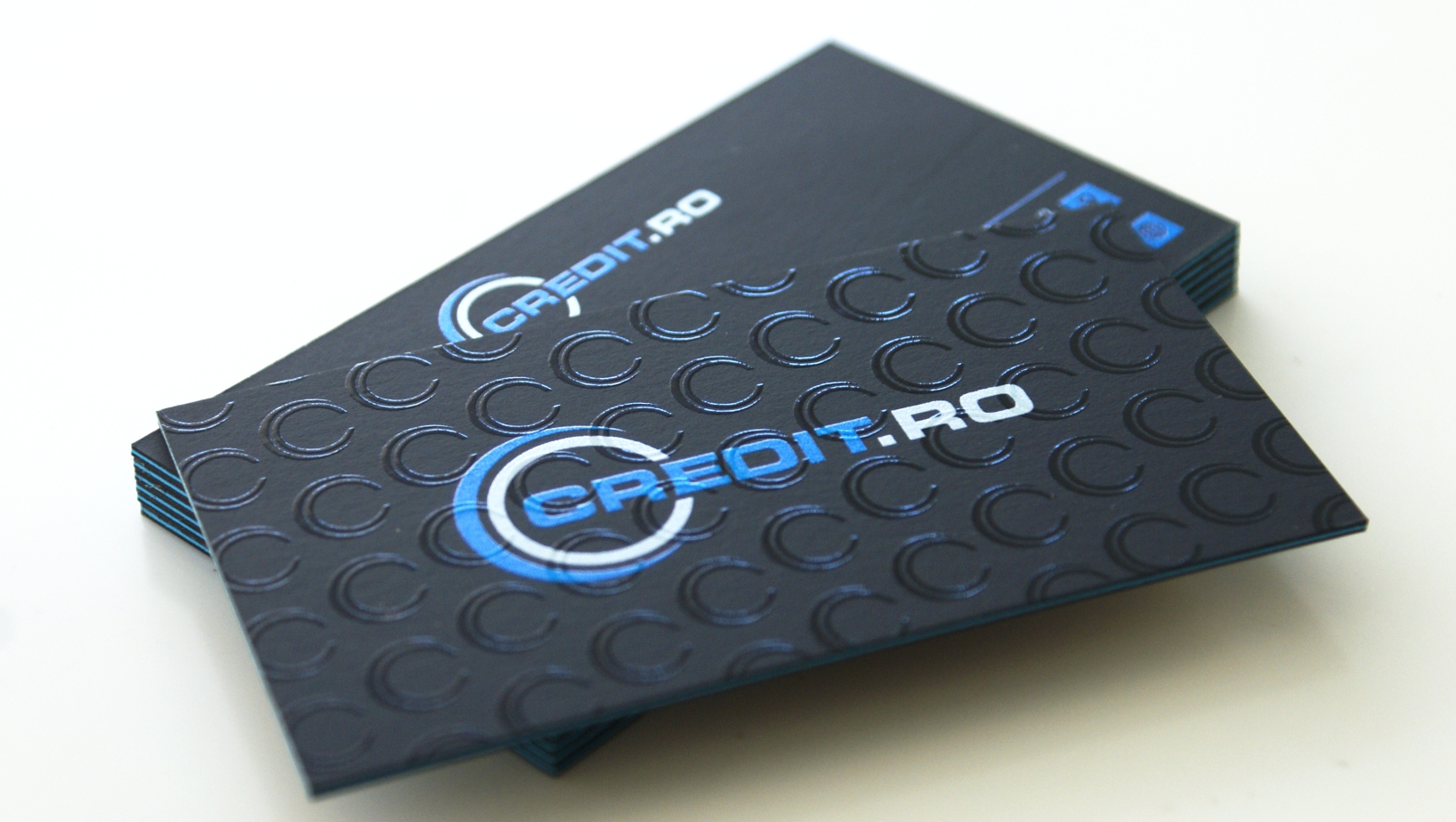 Blue & black triplex cardboard luxury business cards