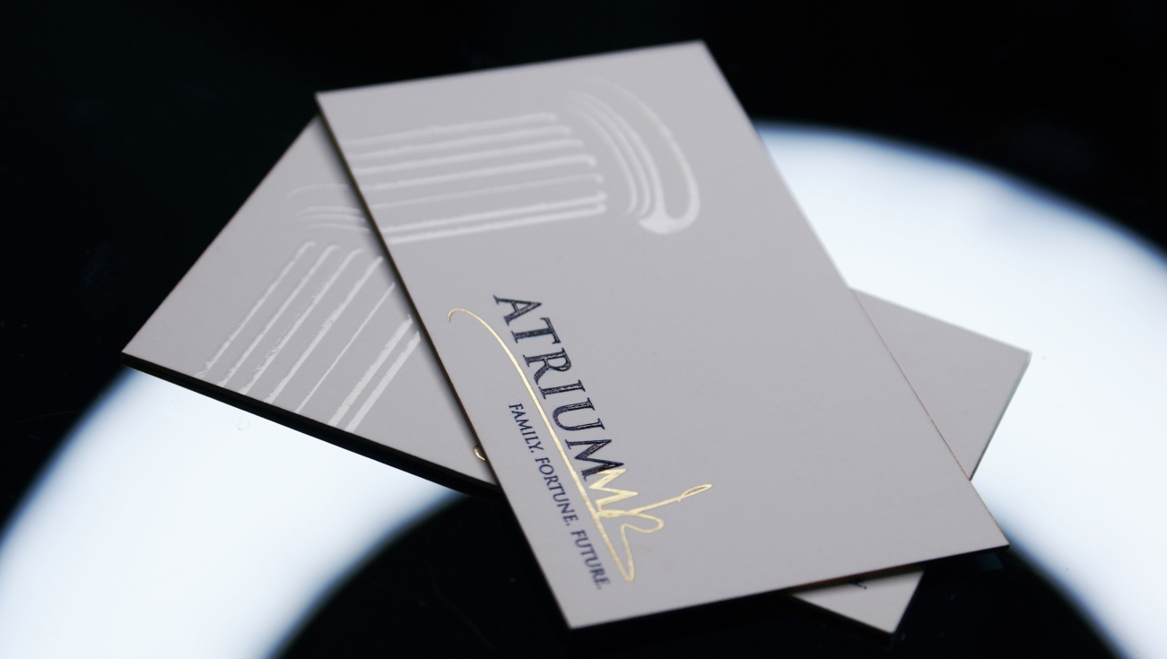 Raised foil stamping luxury business cards