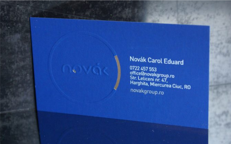 Luxury business cards - emboss and coloured cardboard