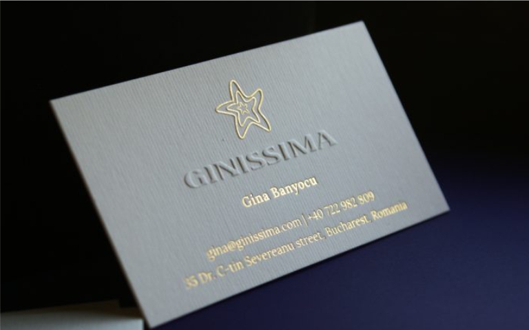 Luxury business cards - emboss and foil stamping