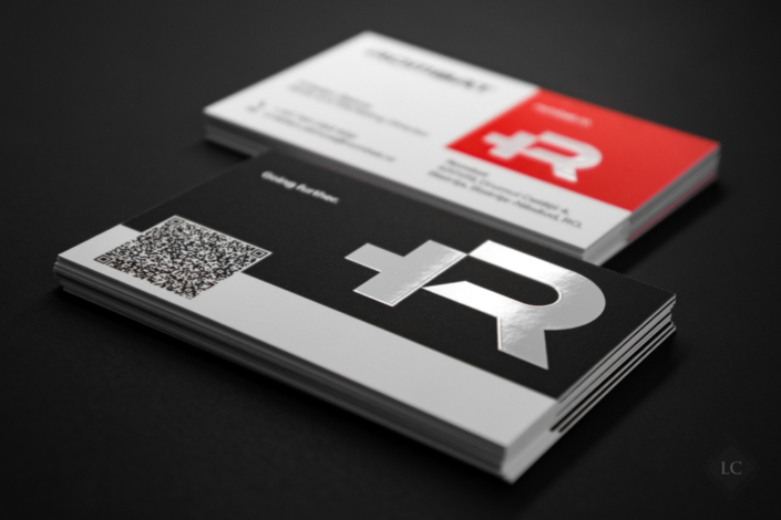 Luxury business cards spot UV varnish and raised ink