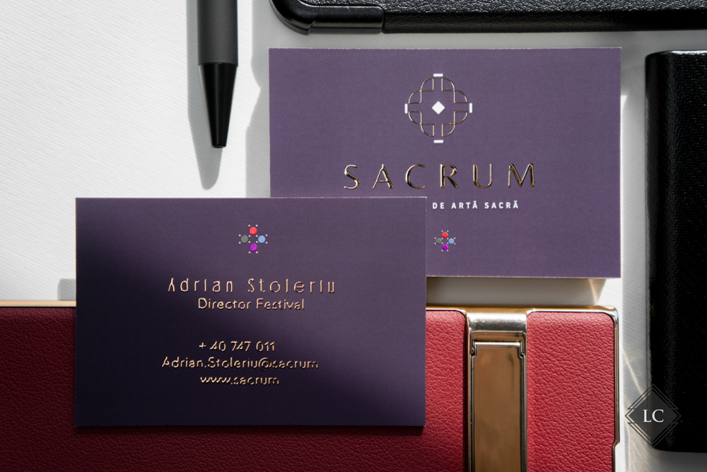 Luxury business cards & embossed gold foil