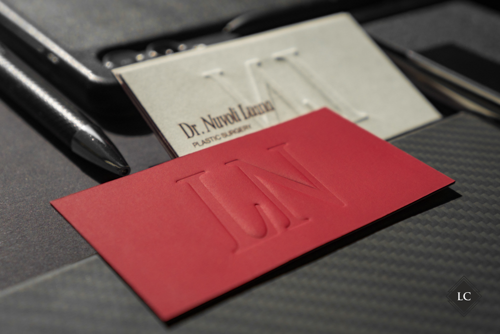 Premium business cards London deboss 3