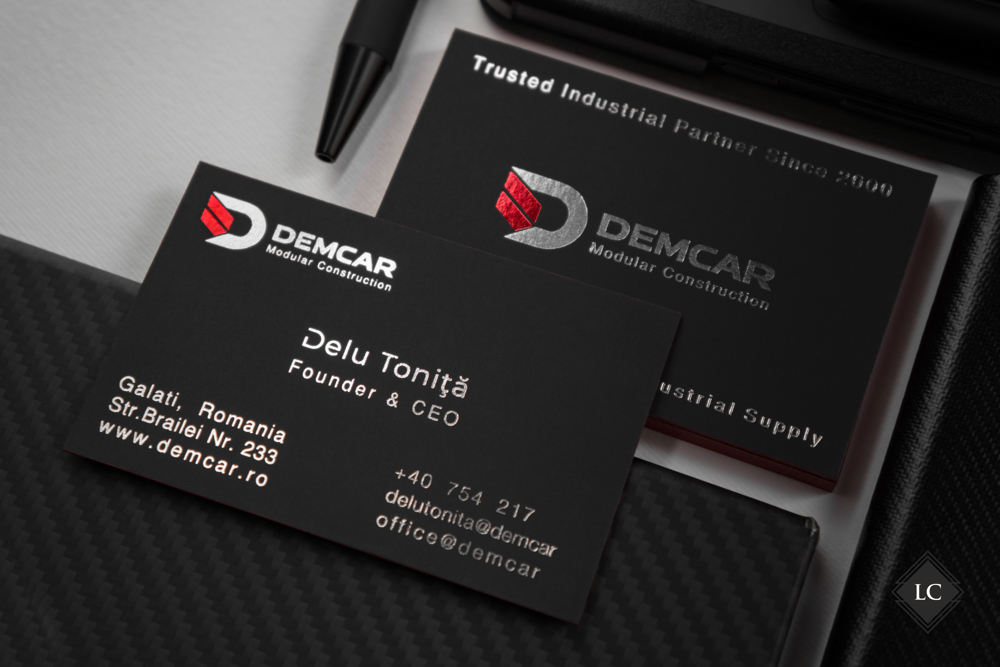 Premium business cards London silver foil