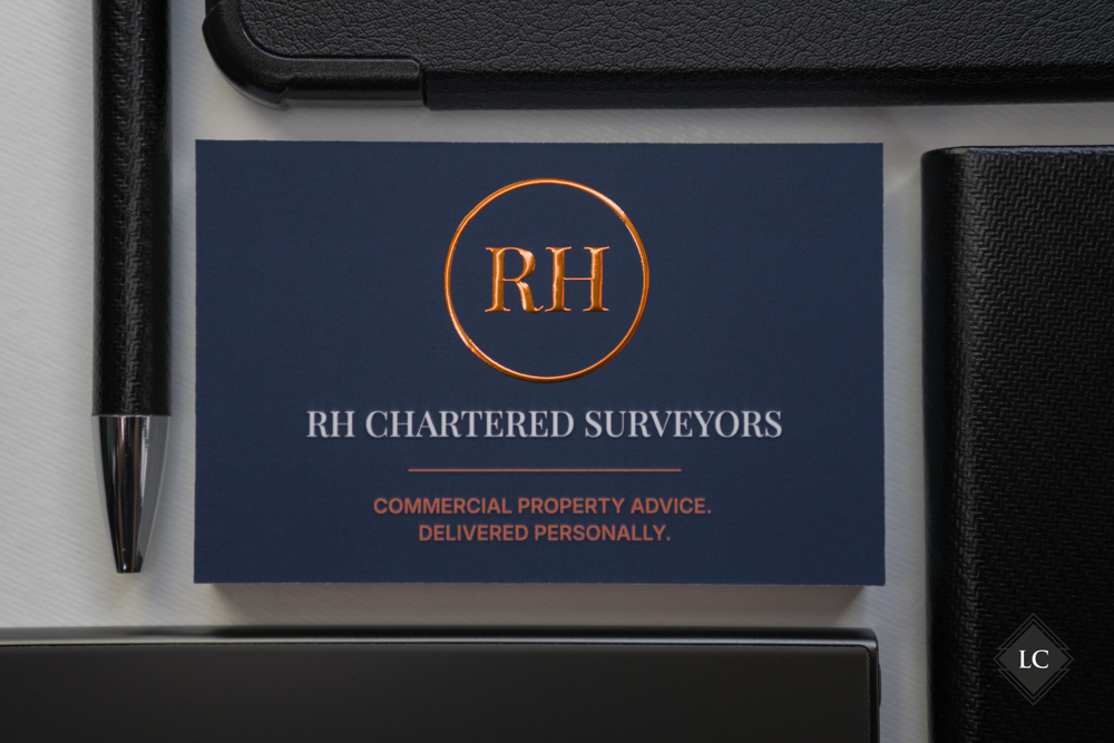 Premium business cards - digitally embossed copper foil