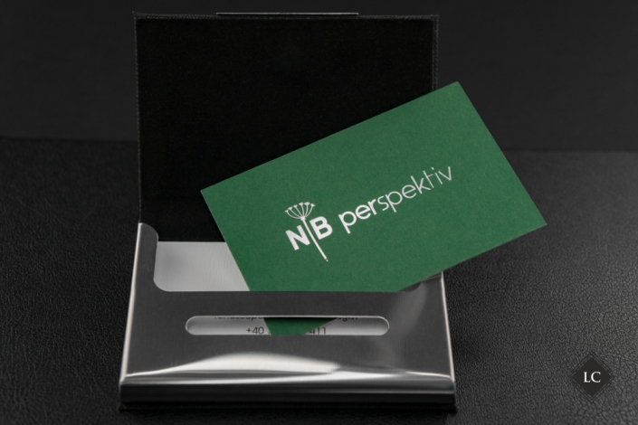 Duplex luxury business cards silver foil stamping