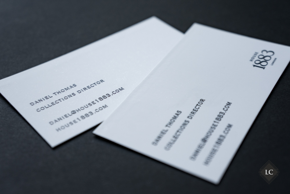 Premium business cards London with raised ink